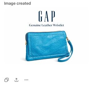 GAP Vibrant Blue Leather Wristlet